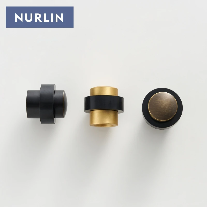 Nurlin Brass Door Stop Antique Bronze Gold Black Optional Freestanding  Heavy Duty Floor Mount Bumper Door Holder Catch