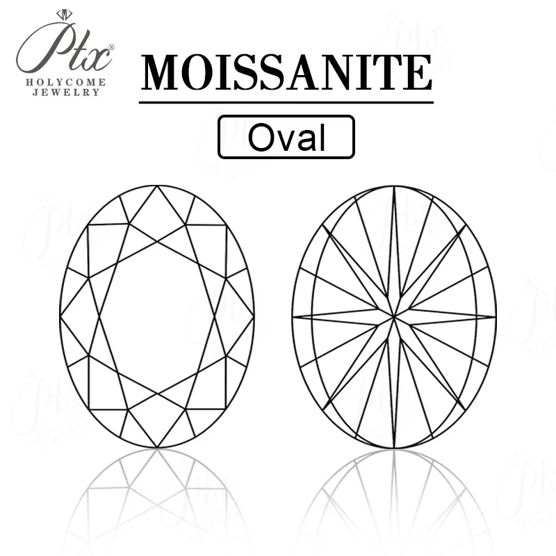 0,3-10CT Moissanit-Stein Ovaler Brillantschliff Mehrfarbig VVS1 Reinheit DIY-Zubehör ​ Fabrikverkauf: Diamanttester – Detail 1
