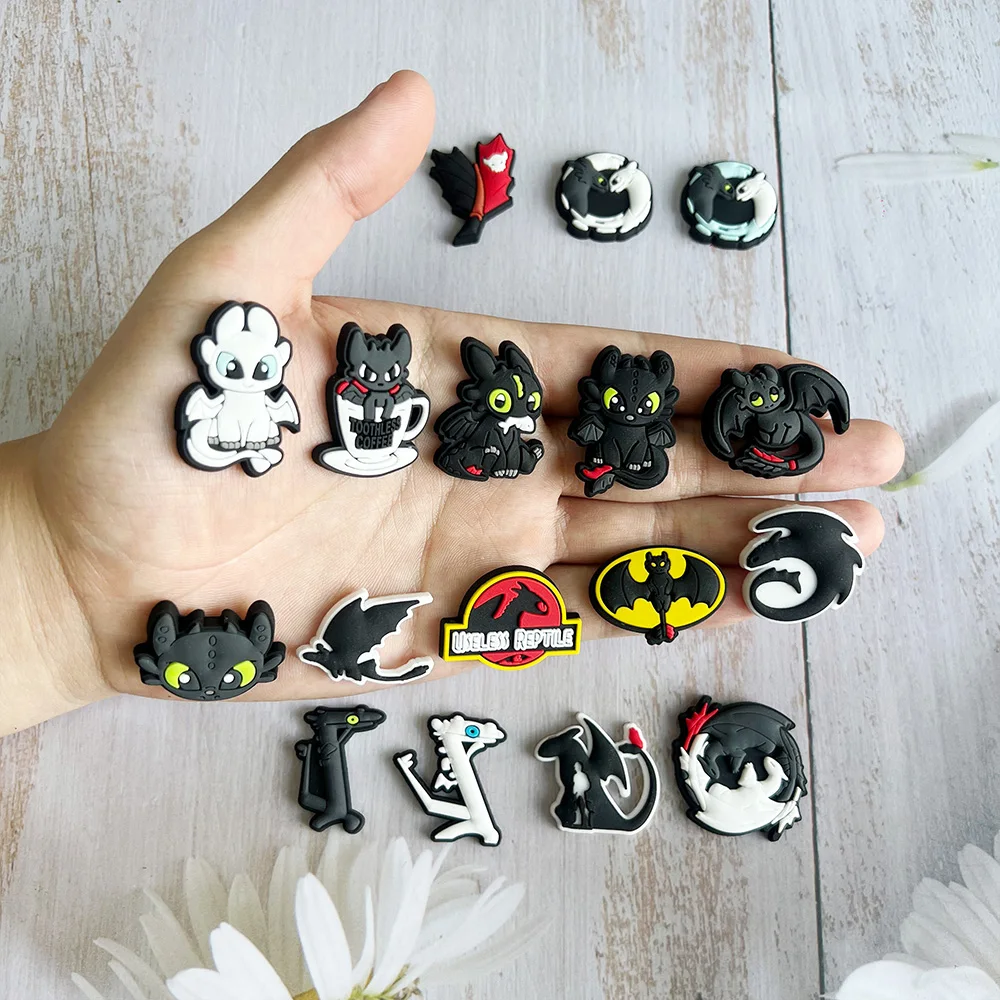 1-16pcs New animation cartoon Shoes Charms Accessories Fit Clog Backapck Wristbands Shoe Decorate Buckle Kids Gift