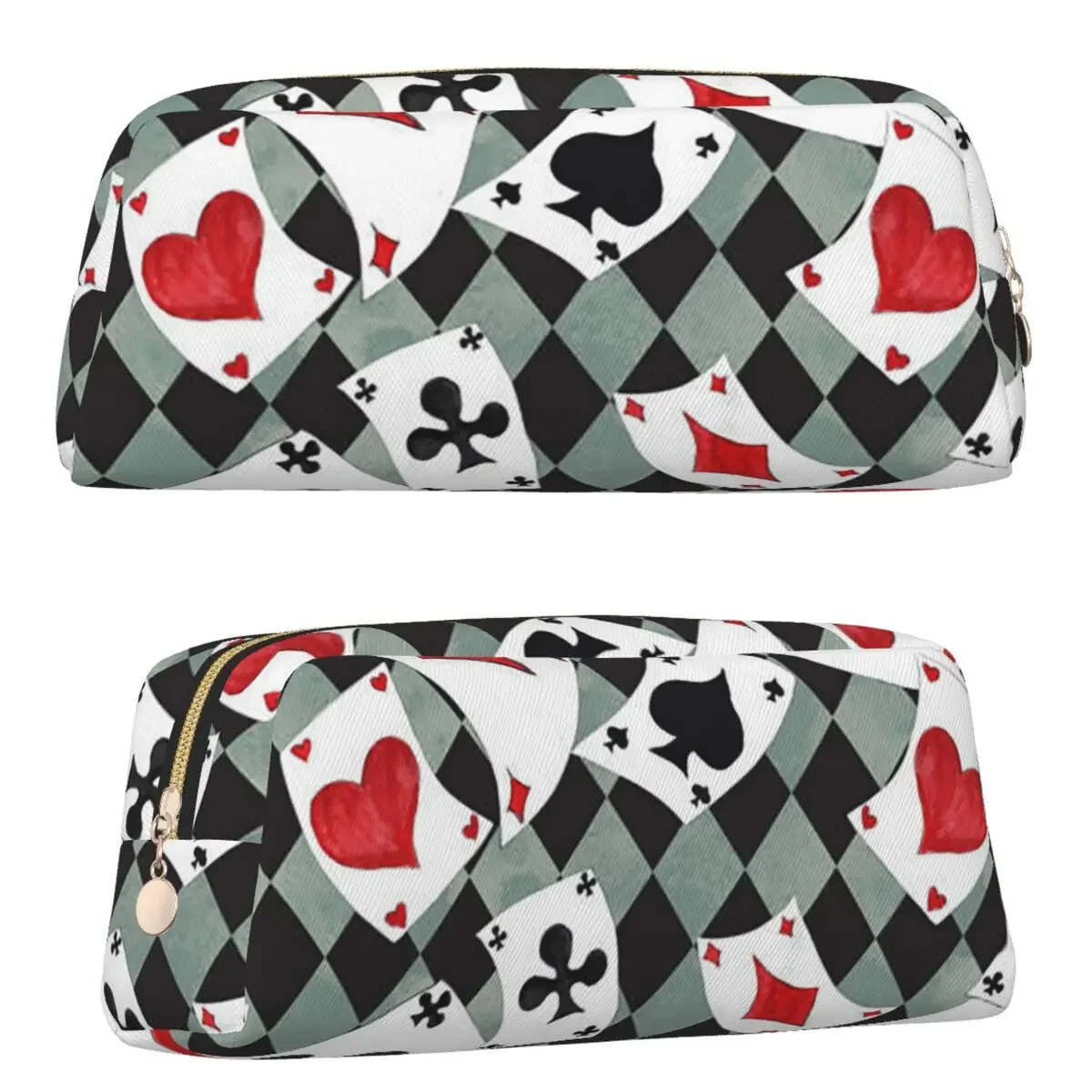 Cool Poker Playing Cards Pattern Gambling Card Game 2 Pencil Case for Boys Girls Gifts Pen Box Pencil Bag Pencil Pouch