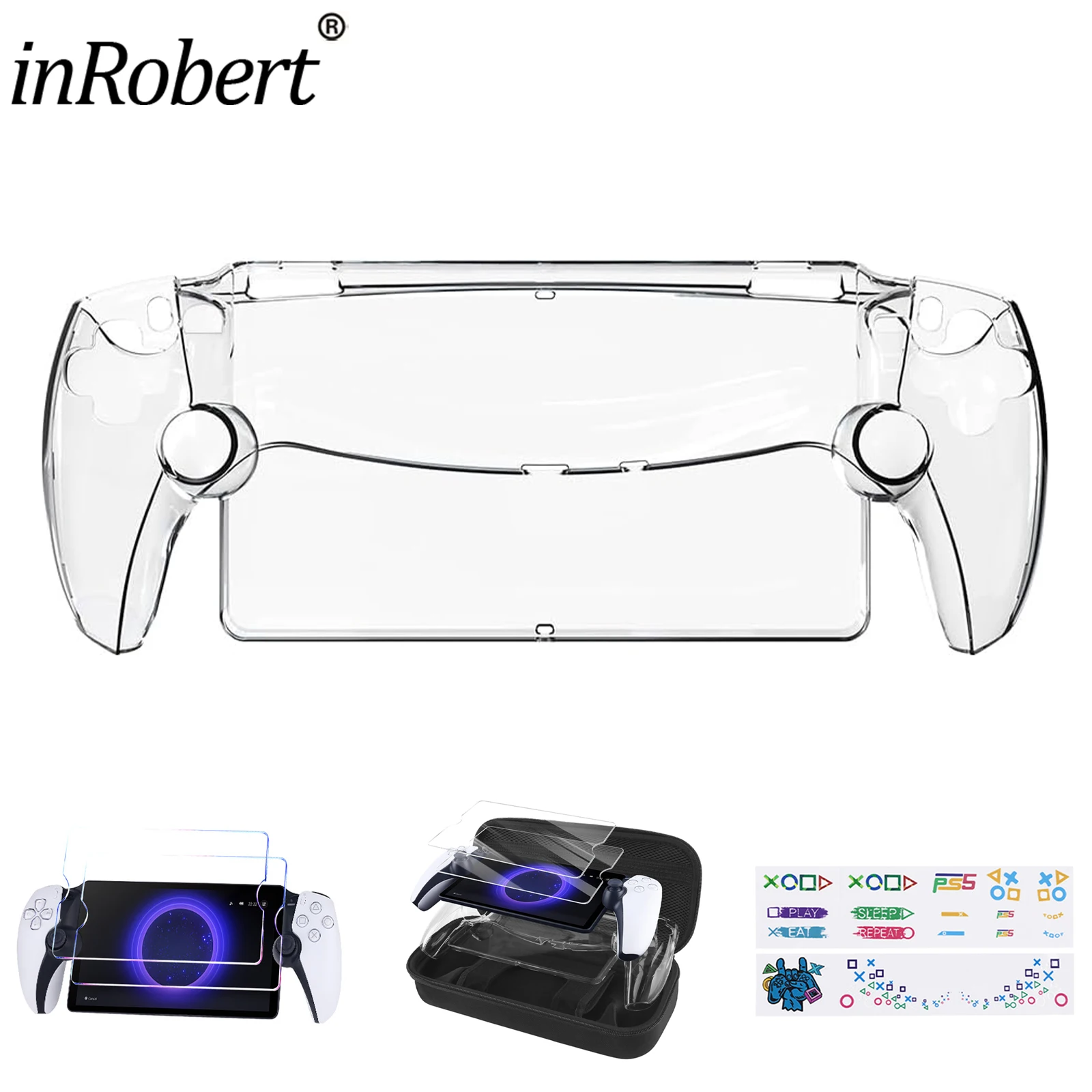 

Transparent Protective Case Anti-Scratch PC Gaming Console Controller Sleeve Skin Washable for PS5 Portal for Playstation Portal