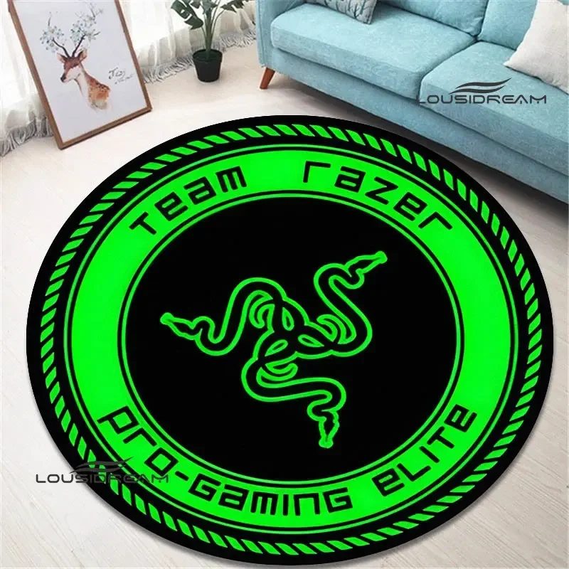 3D game razer logo printed round carpet non-slip carpet cute rug kitchen mats for floor rugs for bedroom Birthday Gift