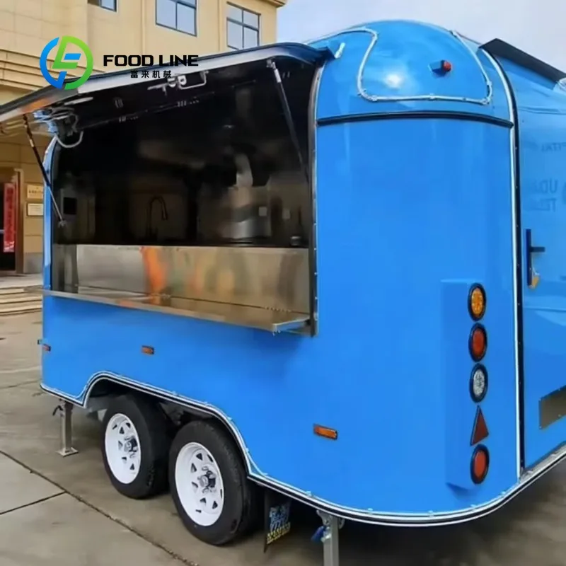 Customized Commercial 304 Stainless Steel Mobile Catering Truck - Rust Resistant Multifunctional Snack Food Trailer