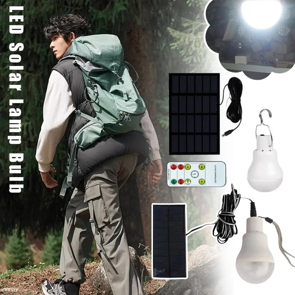 

Outdoor Solar Light Bulb IP65 Waterproof Camping Light Emergency Brightness High Outdoor Light Portable Multi-function Barb F4P4