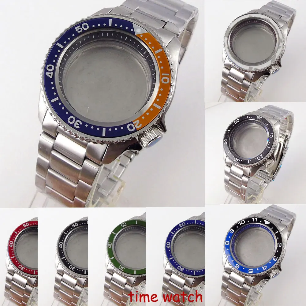 316L 42mm 100M Waterproof Diver Watch Case Parts Fit For NH35A NH36A Movement Sapphire Glass Chapter Ring Unidirectional Bezel