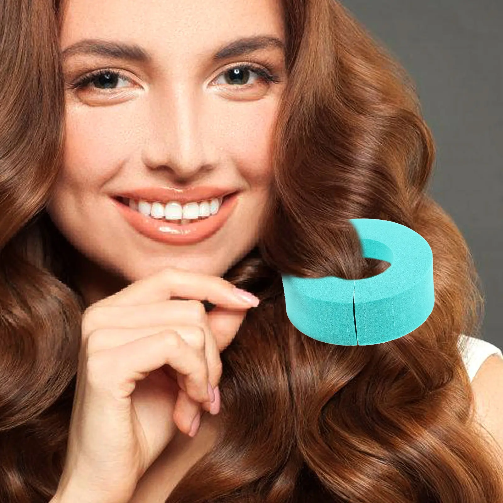 

12Pcs Soft Blue Hair Sponge Curling Rings C-Shape Secure Hold for Long Thick Hair Heatless Curling Tool Gentle Styling Salon