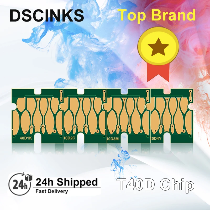 El más nuevo Chip de cartucho de tinta T40D1 T40D2 T40D3 T40D4 para impresora Epson SureColor T3100 T5100 Chip de cartucho de tinta de una sola vez