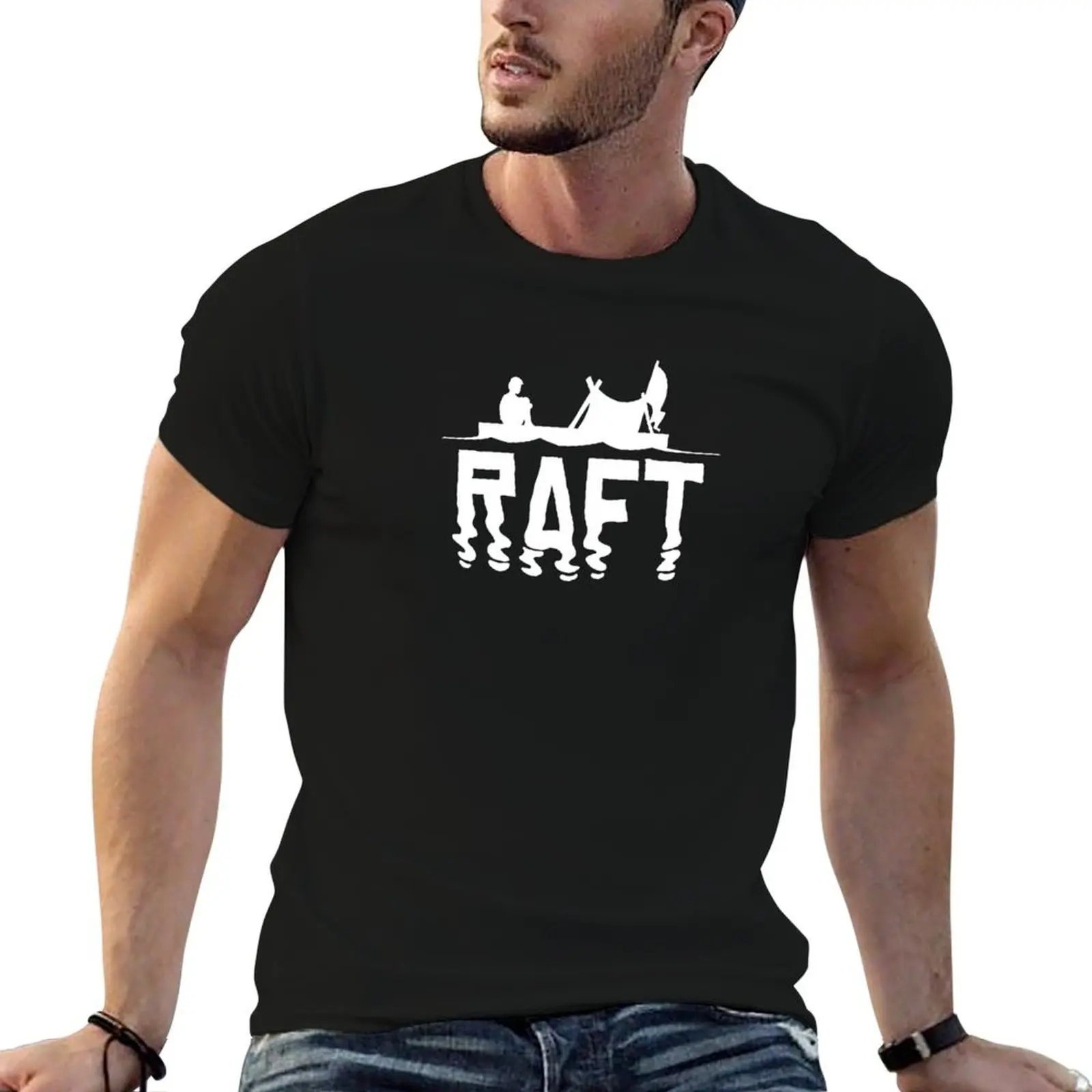

Raft White Logo T-Shirt t shirt man designer t shirt for man 100 percent cotton T-Shirt