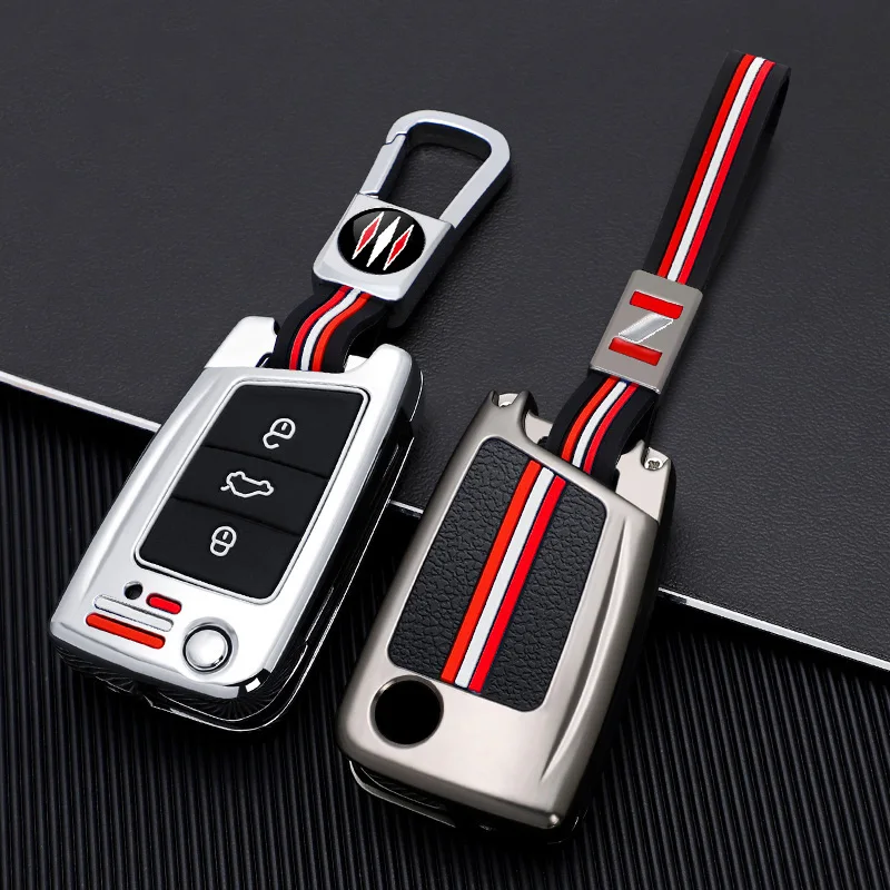 Zinc Alloy Car Remote Key Case Cover Holder For VW Volkswagen Golf 7 MK7 Tiguan MK2 For SEAT Ateca Leon FR 2 Ibiza For Skoda