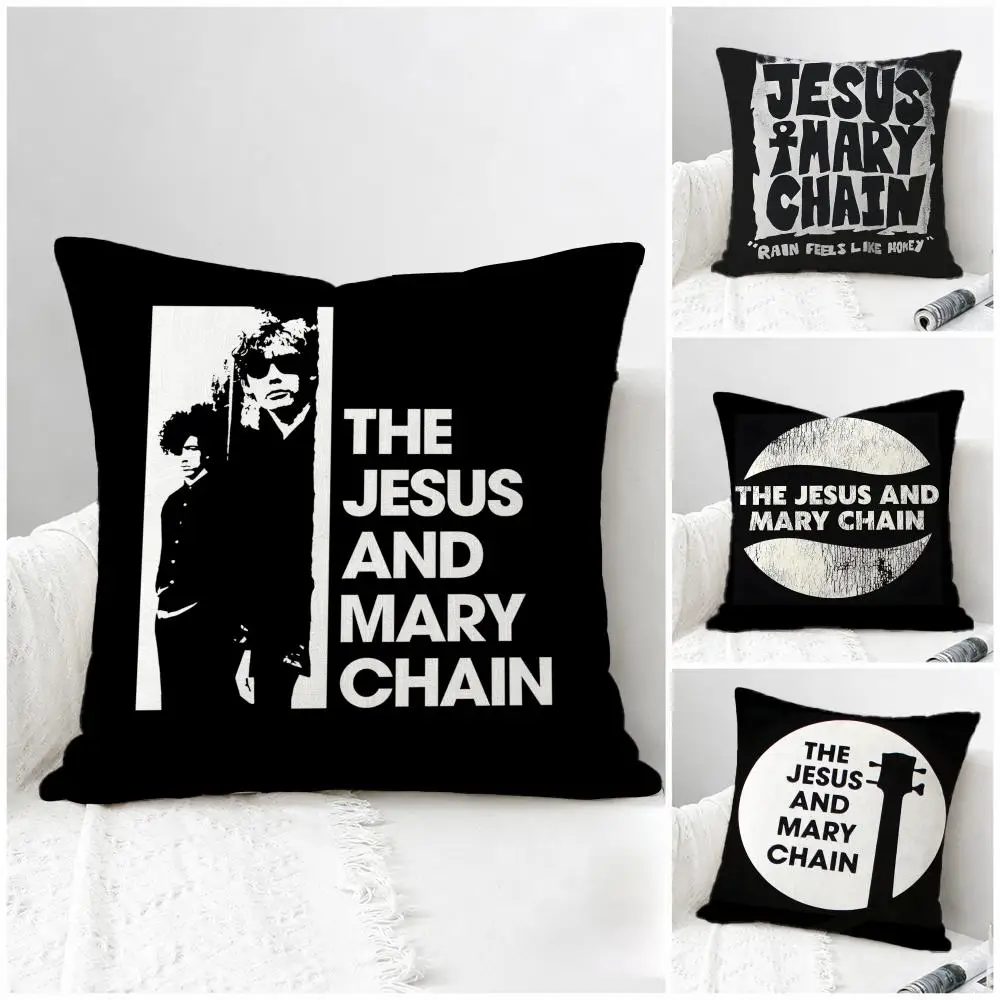 Singer The Jesus and Mary Chain Cushion Cover Natural Linen Pillowcase Set, All-in-One Decor for Sofa, Bedroom & Chair