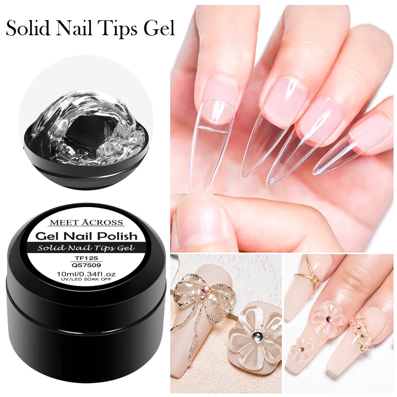 10ML Easy Stick Solid Nail Patch Gel No-Flowing Modelling Stick Tips Clear Nail Gel Gummy Adhesive Bond UV Nail Glue TF125*