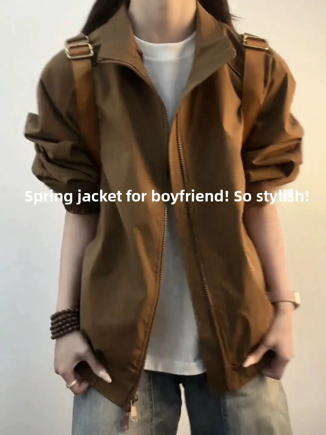 American Style Cleanfit Stand Collar Pilot Jacket Men's Spring Autumn Shape Workwear Coat High Sense Baseball Uniform