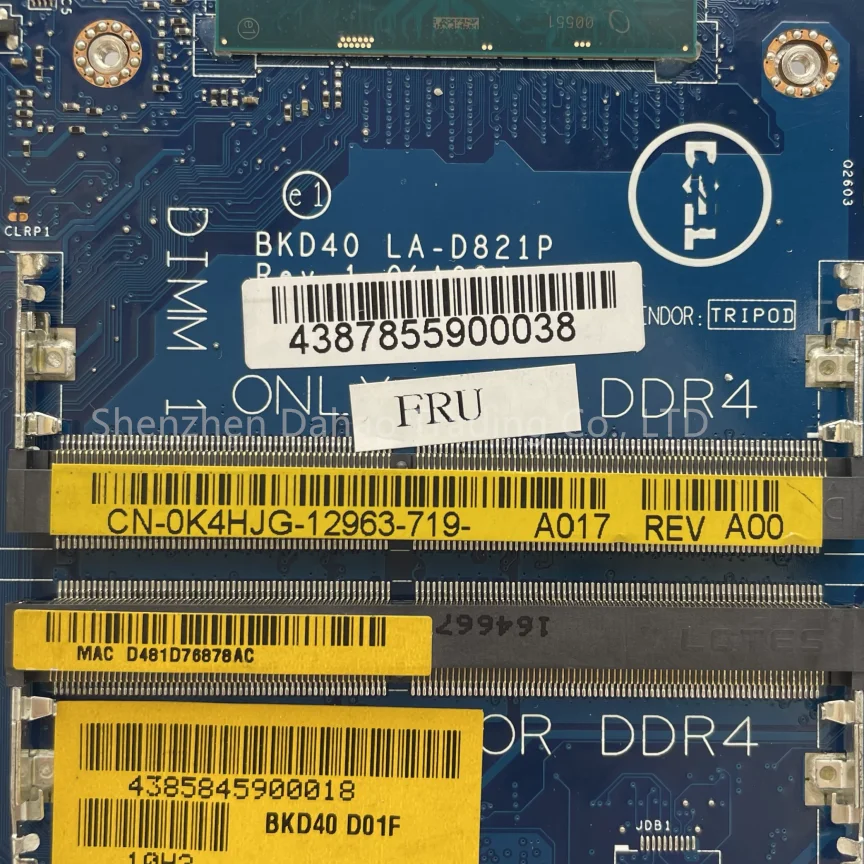 Imagem -04 - Laptop Motherboard para Dell Inspiron 7460 7560 Vostro 5468 5568 I36006u I57200u I7-7500u Cpu 940mx 2gb 4gb Bkd40 La-d821p