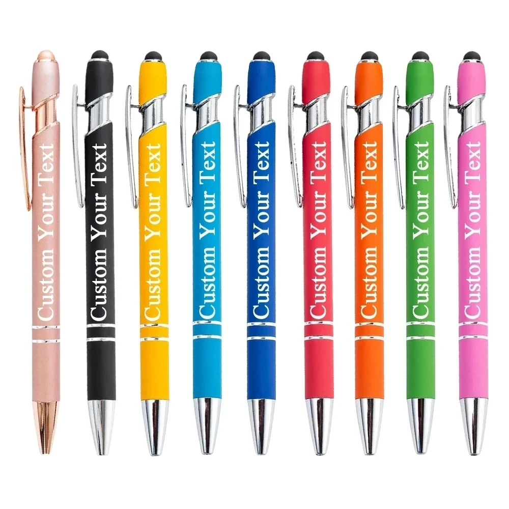 50 Pcs Metal Business Ballpoint Universal Drawing Touch Screen Stylus Pen Custom Logo School Office Supplies Free Engraved Name