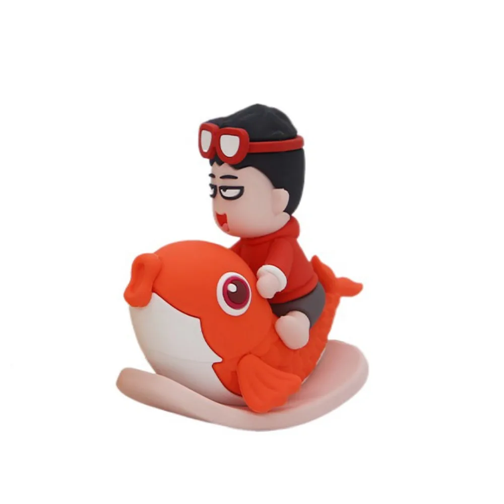 Anime Figure Brocaded Carp Figure Dragon Character Shake Character Figure Doll Cartoon Collectible Hammer Shaking Model