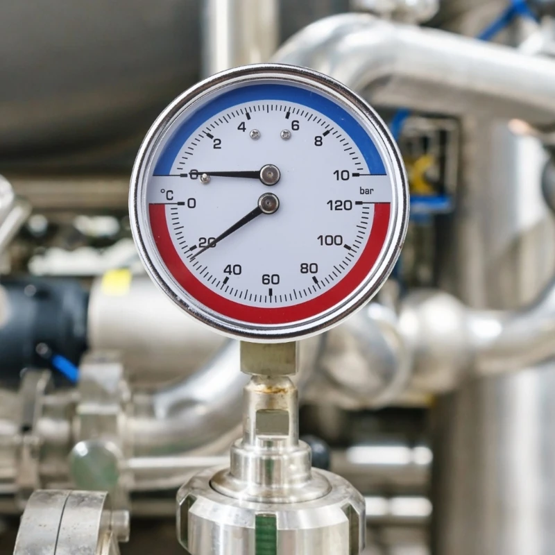 Termomanometro compatto Temperatura caldaia Manometro Misurazione 0-10 Bar 0-120 ℃ Adatto per riscaldamento a pavimento Drop