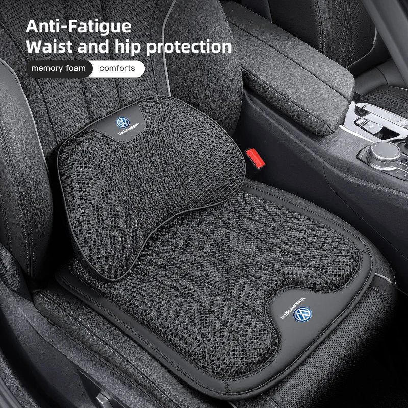 Car Ice Silk Seat Cushion Breathable Protector Pad Auto Interiors For Volkswagen VW Rline R Amarok Phaeton Teramont ID3 Tiguan