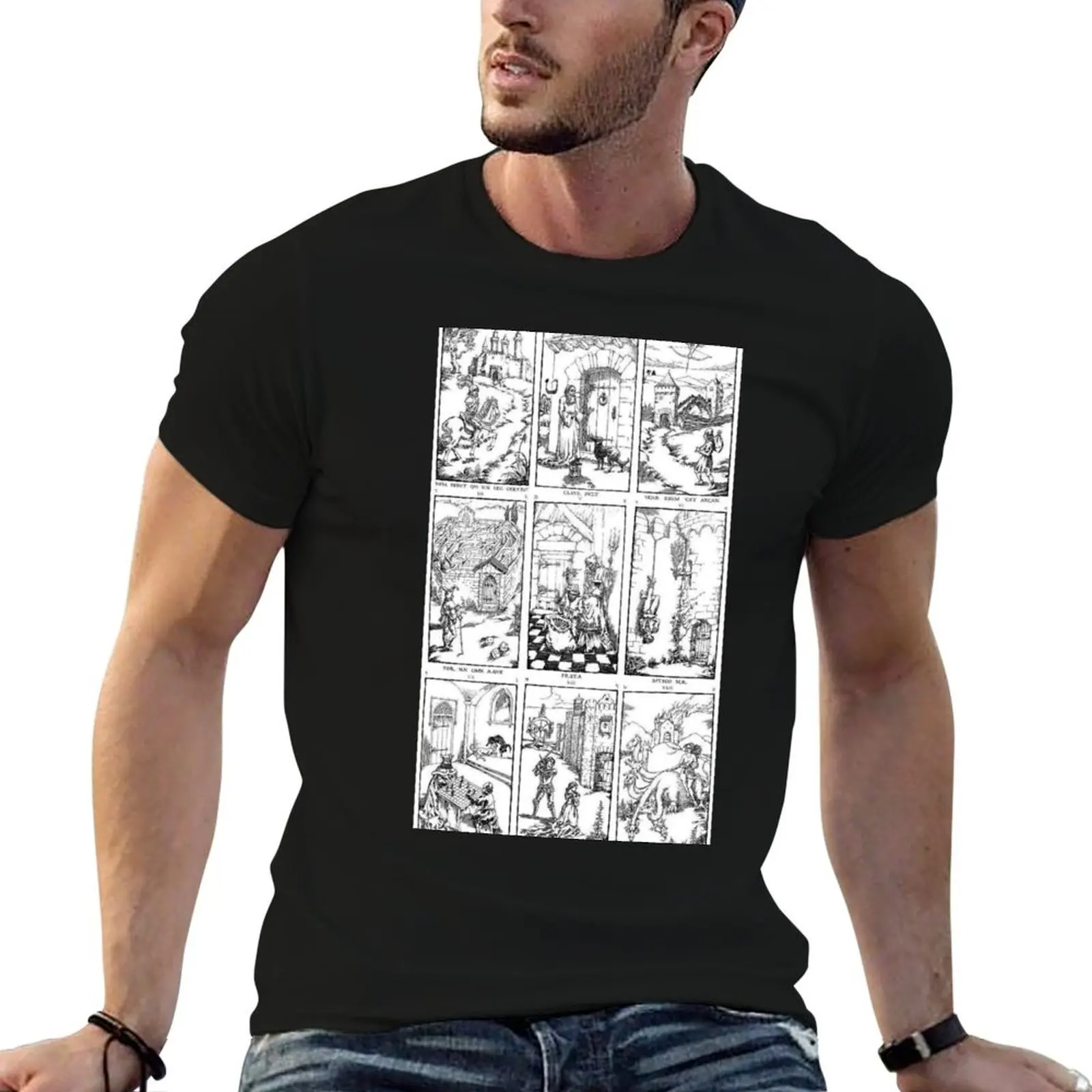 Nine Gates of the Kingdom of Shadows T-Shirt Fashion Pattern Printed Tee Shirt