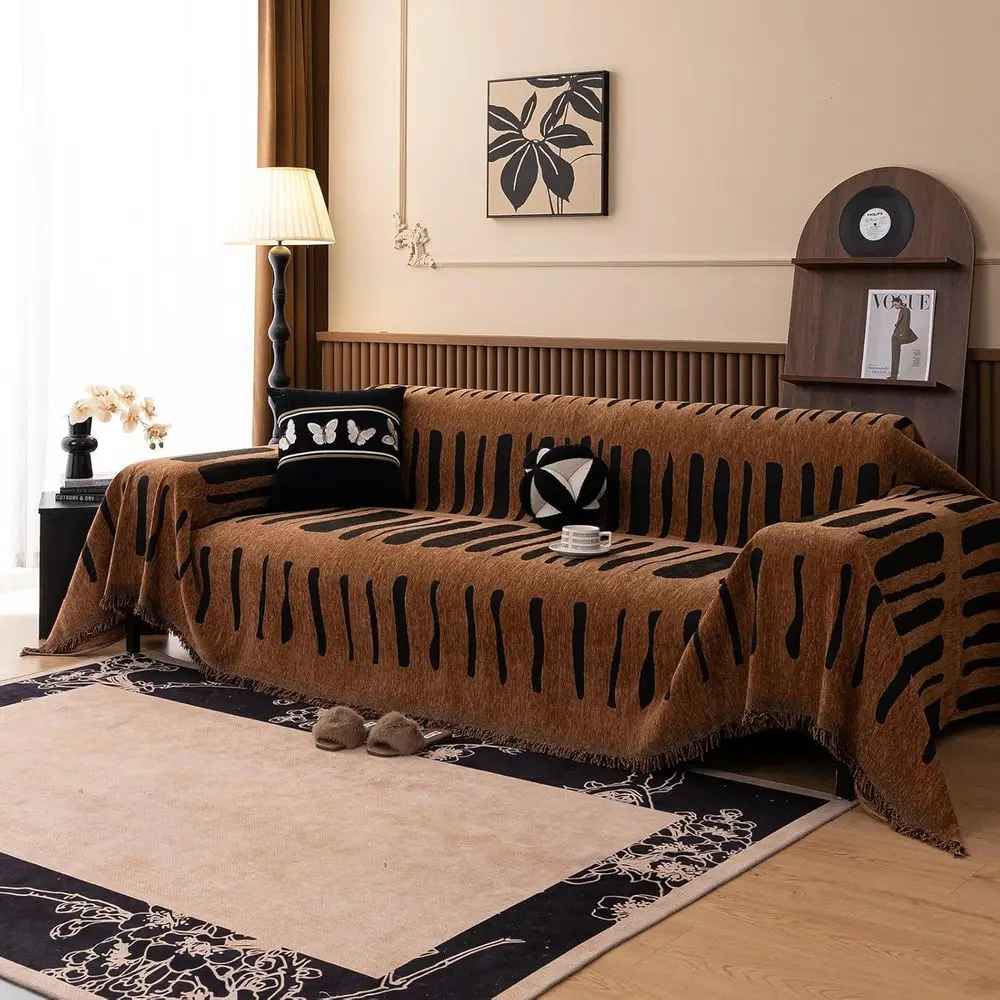 Brown Couch Cover 3 Cushion Soa, Washable Non Slip urniture Soa Protector Cover, Sot Chenille Soa Slipcovers Sectional