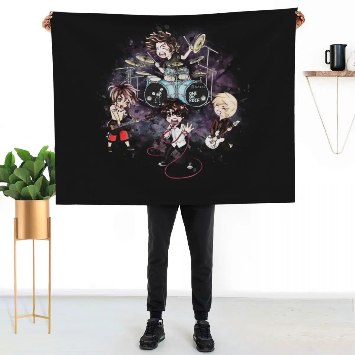 Chibi ONE OK ROCK Essential Throw Blanket Plaid on the sofa Luxury Designer Plaid Custom Soft Polar Blankets