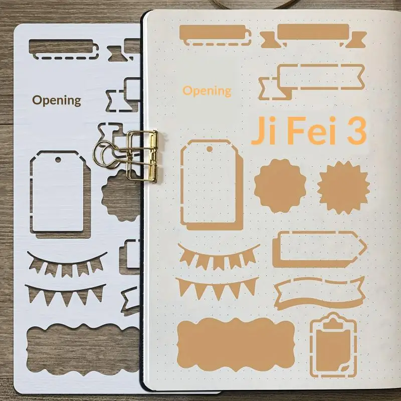 15Pcs Diary Drawing Templates, Reusable Stencils