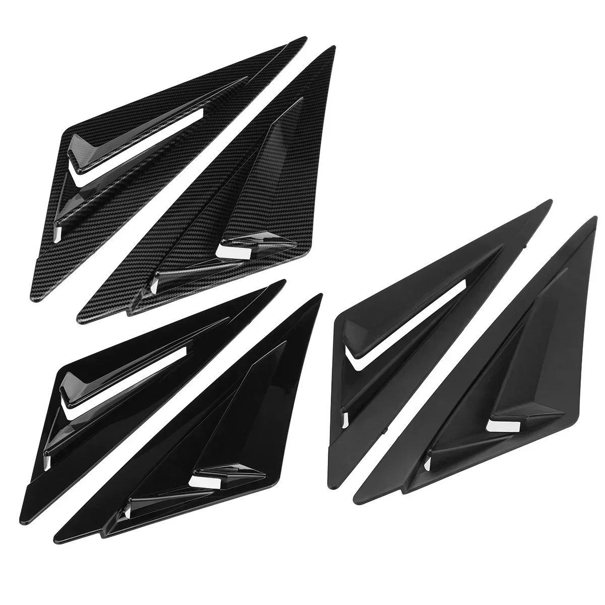 2PCS/Set For Hyundai Elantra CN7 2020-2021 Rear Side Window Decoration Trim Matt Black Glossy Black Carbon Printing Body Kit