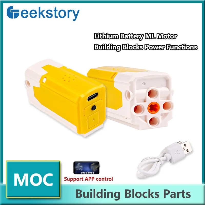 Rechargeable Bluetooth Lithium Battery ML Motor Power Functions Building Blocks Parts Support APP Control 8883 High-Tech Bricks