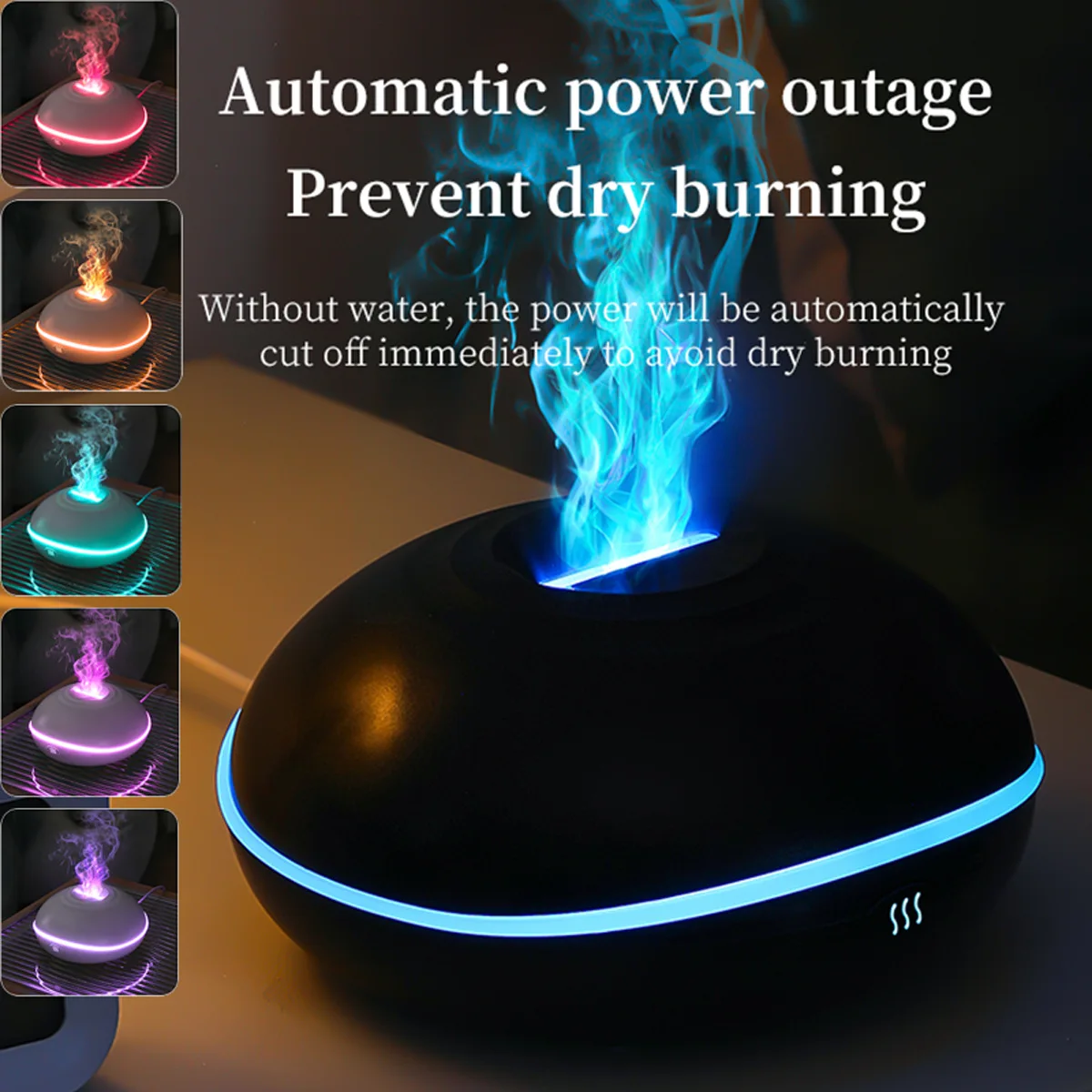 Home USB Essential Oil Diffuser Air Humidifier with Colorful LED Light 200ml Mini Flame Lamp Ultrasonic Aroma Diffuser