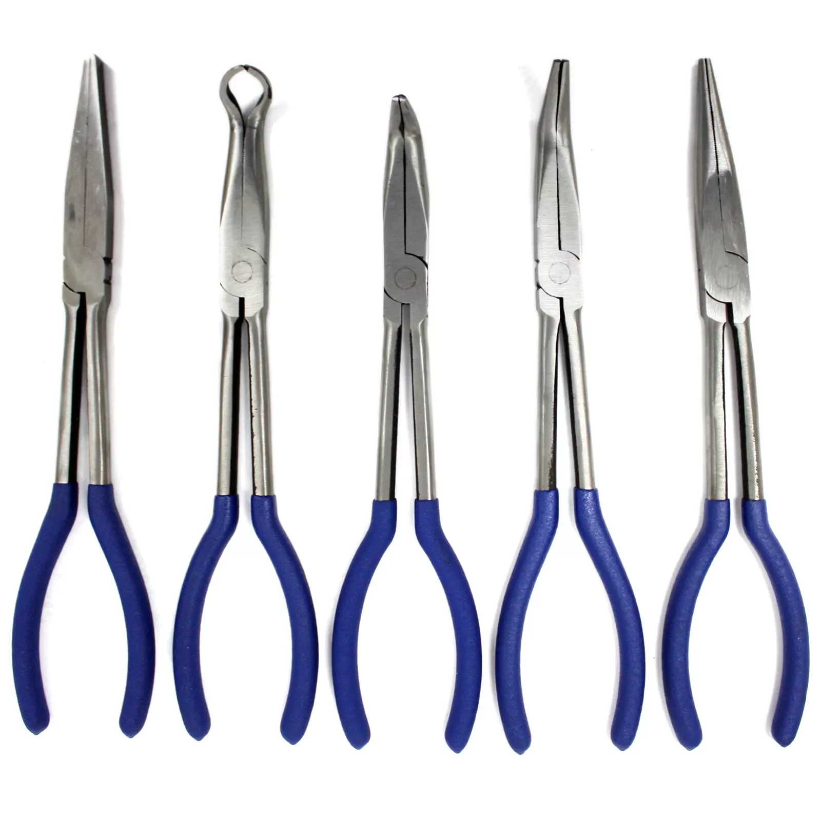 

New 5PC 11" NEEDLE NOSE PLIERS SET LONG REACH PLIERS TOOL