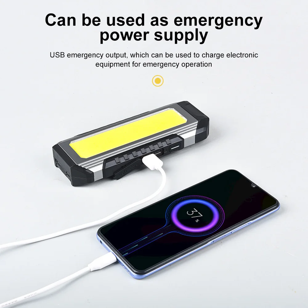 USB Rechargeable COB XPE Flashlight Outdoor Work Repair Light Magnet Emergency Car Inspection Lamp Camping Light Torch Lantern