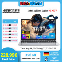 ACEMAGIC 17.3inch Laptop with High Performance Quad Core-12th Alder Lake N97 Laptop Computer Spacious Storage 16GB RAM 512GB ROM