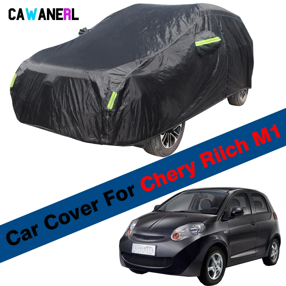 

Waterproof Black Car Cover Anti-UV Sun Shade Snow Rain Protect Cover Dustproof All Season Suitable For Chery Riich M1 S18 DR1