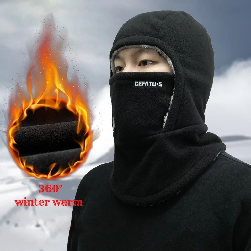 Winter Unisex Thickened Solid Color Warm Hat,Hat and Neck Integrated,Outdoor Cycling and Mountaineering Windproof and Cold Proof
