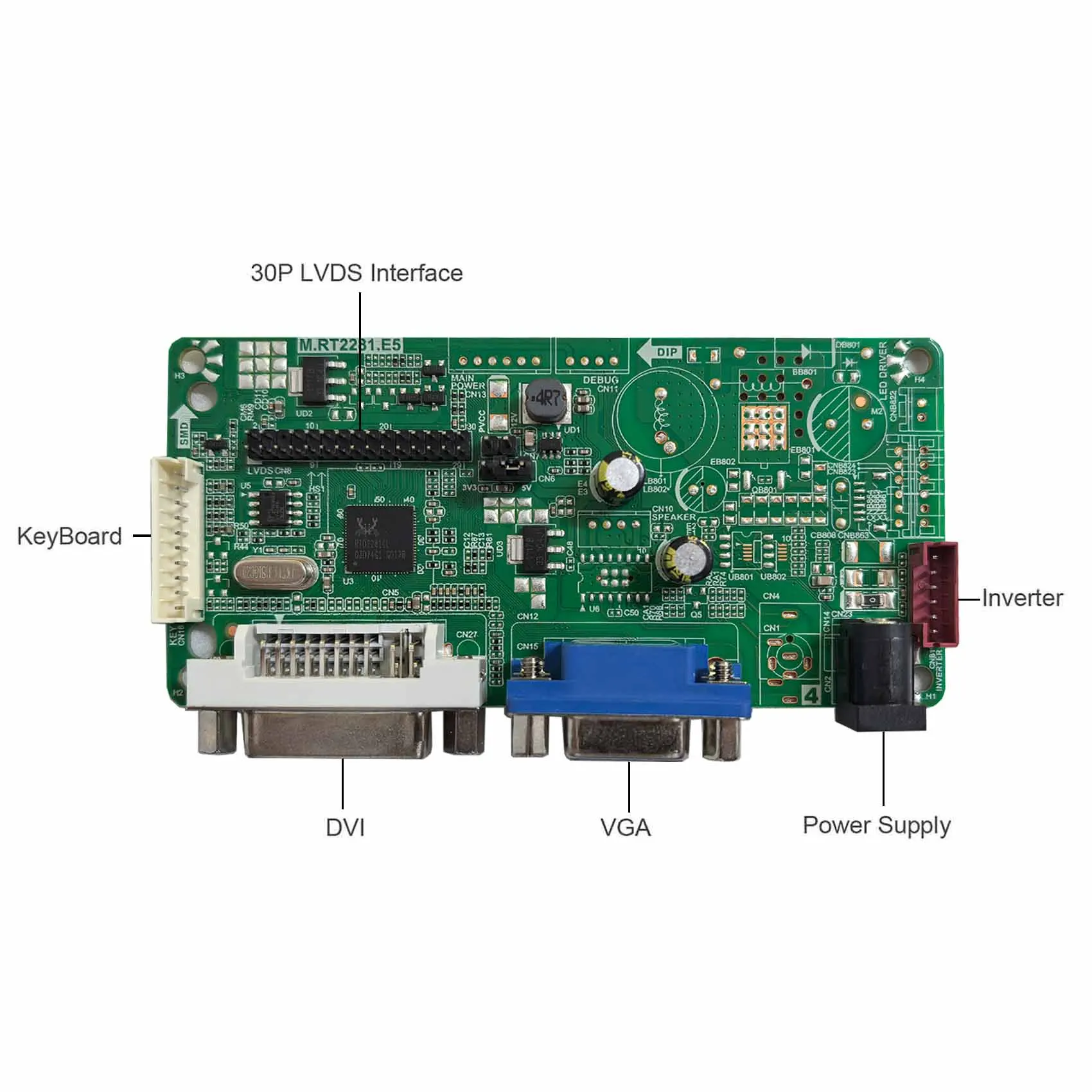 DVI VGA LCD コントローラ ボードおよび 12.1 インチ 1280x800 LQ121K1LG52 LCD スクリーン