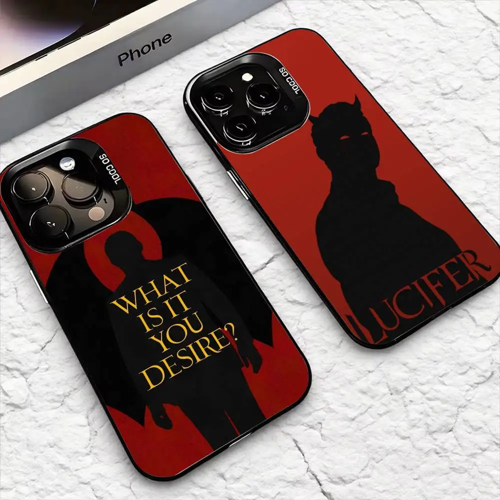 

L-Lucifer For iPhone 16,15,14,13,12,11,8,7,Pro,Max,Plus,Mini,XS,SE Anti Fall Black Matte Hard