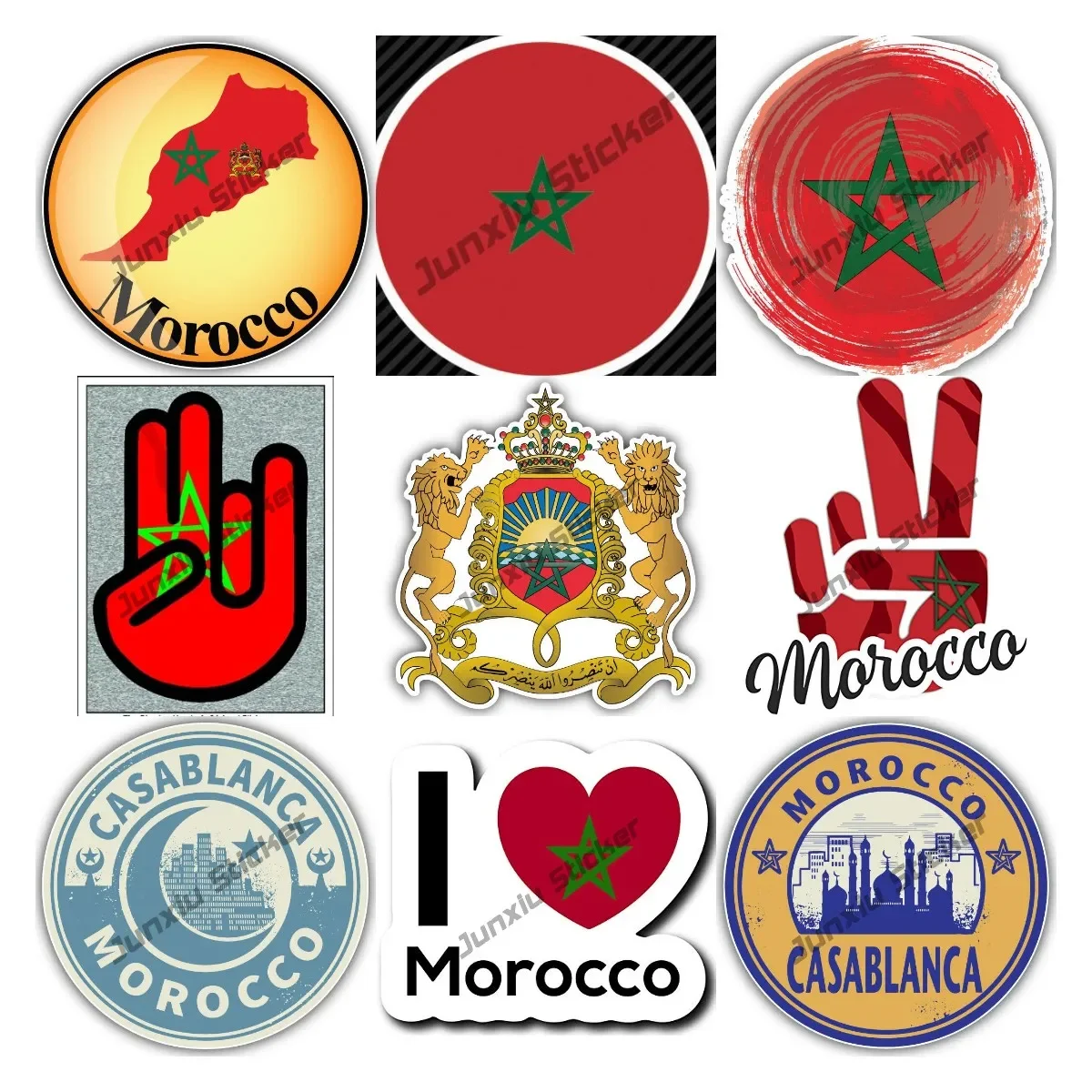 

Morocco Coat of Arms Car Sticker Casablanca Morocco Grunge Vintage Travel Stamp Car Decal The Shocker Hand Decal Car Accessories