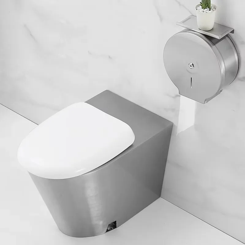 SUS304 Stainless Steel One Piece Floor Mounted Toilet Vandal Resistant Commercial Restroom Fixture for Public Bathroom view 4