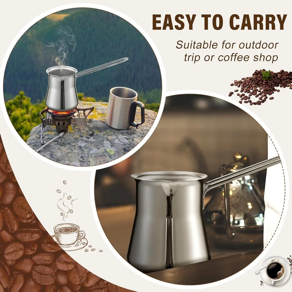 REST 2 Pieces Turkish Coffee Pot 15oz Chai Pot Arabic Pot Briki Greek Coffee Pot Milk Butter Honey Chocolate Melt Warmer Pot