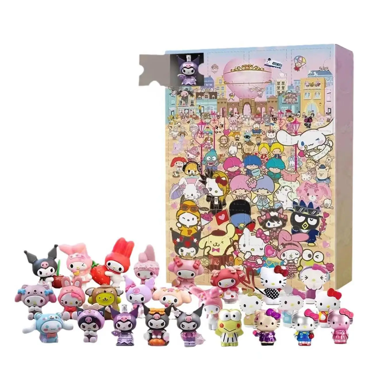 24 pçs sanrio natal calendário do advento pokémon adorável pequena figura de ação pvc contagem regressiva caixa cega brinquedo meninas presente aniversário