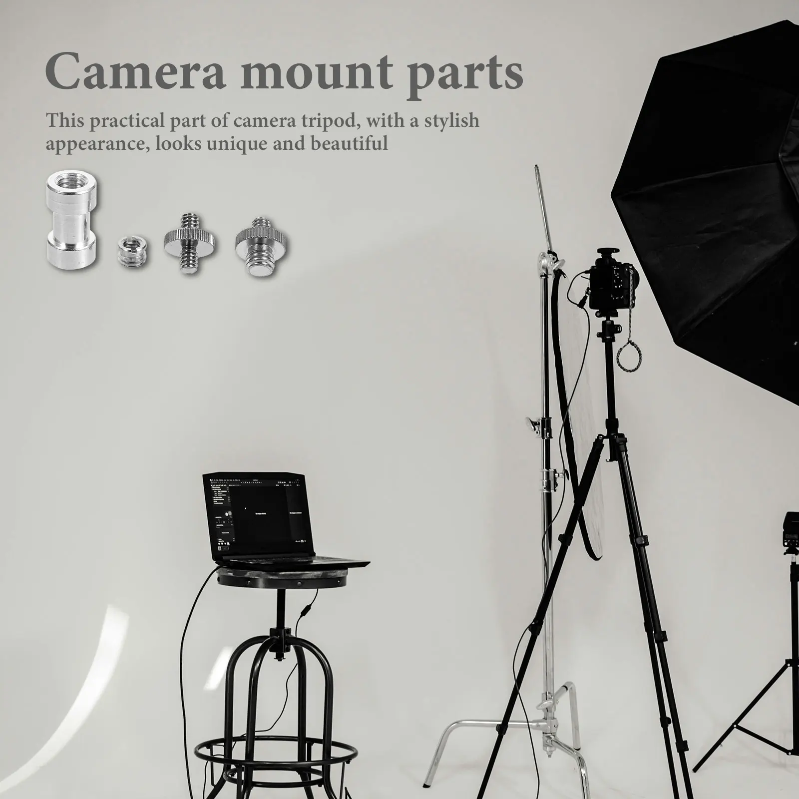 

1 Set Alloy Camera Screw Mount Set 1/4 Inch Dual Head Tripod Screw Converter Kit Camera Mount Adapter 1/4 To 3/8