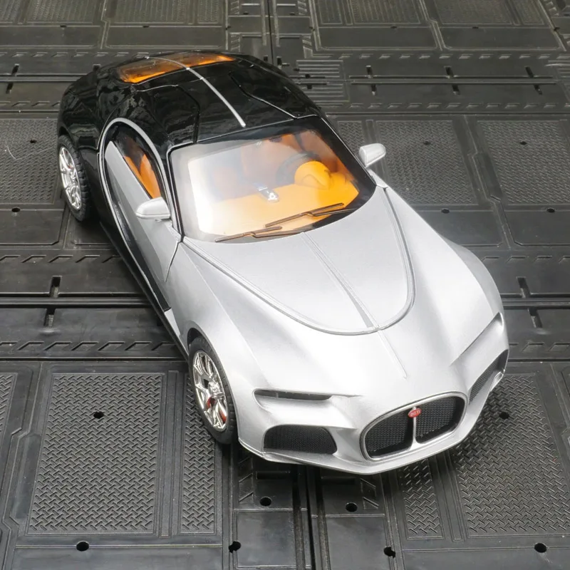 1:24 Bugatti Atlantico modello di auto in lega pull-back ammortizzatore acusto-ottico porta giocattolo e bagagliaio per bambini possono essere aperti.