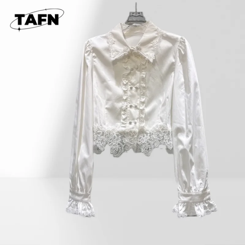 

Женская льняная рубашка в стиле туники, повседневная свободная блузка, женская рубашка в горошек, свободная блузка с длинным рукавом AH2132