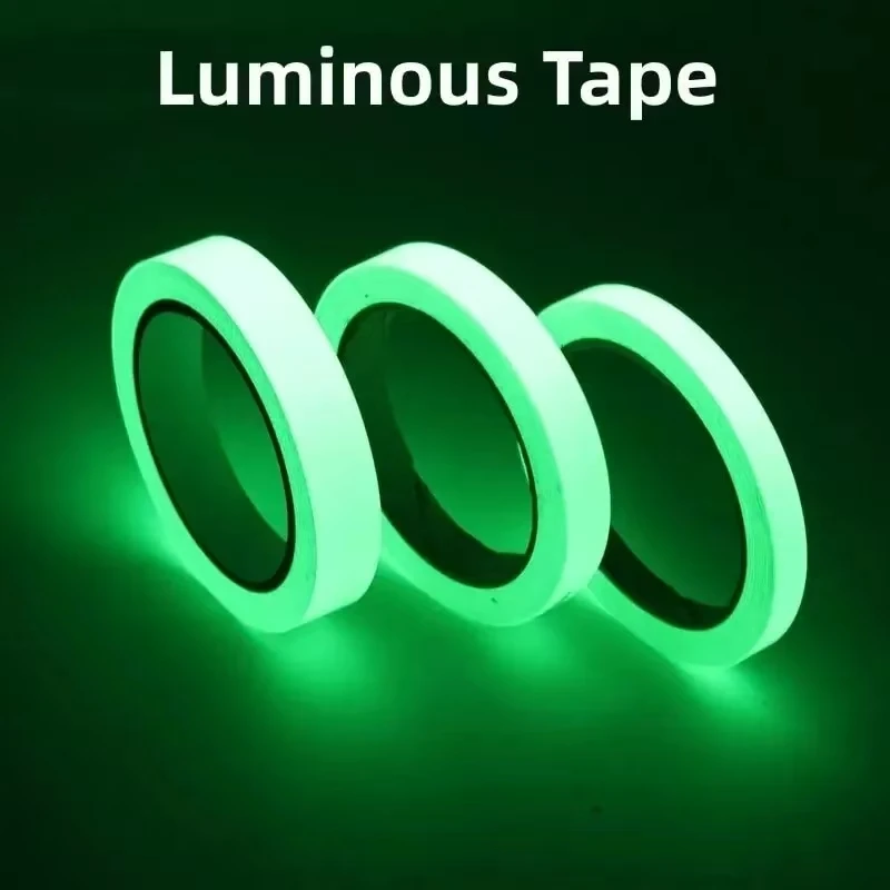 Glow in The Dark Tape 1-2 Rolls Safety Floor Marking Tape, Self-Adhesive Exit Warning Stickers for Fire Escape & Stairs