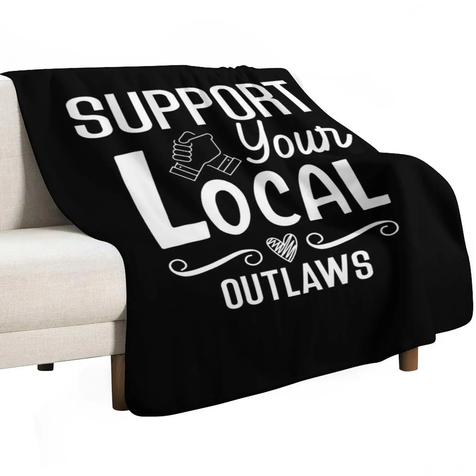 Support your local outlaws Essential T-Shirt Throw Blanket Loose Heavy Softest Baby Kid'S decorative Blankets