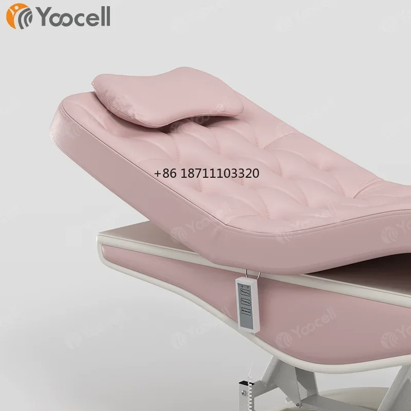 Yoocell luxury modern pink massage table cosm-etic spa bed electric 4 motor facial chair beauty salon lash bed for sale