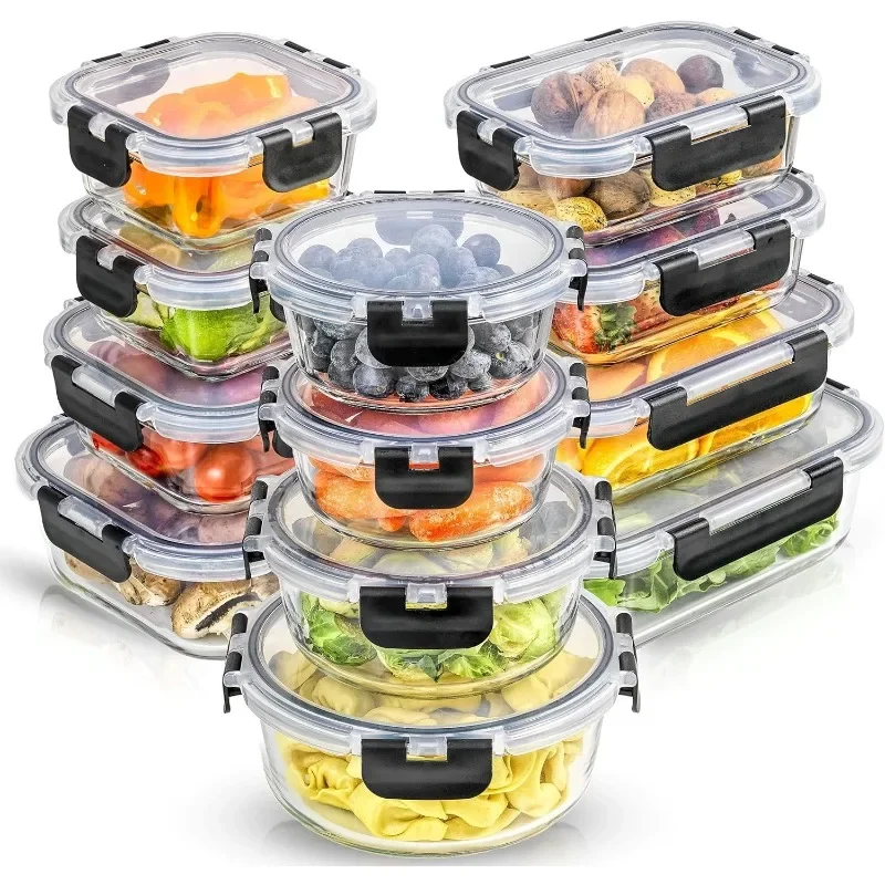 

24pc(12 Airtight, Freezer Safe Food Storage Containers and 12 Lids), Pantry Kitchen Storage Containers, Glass