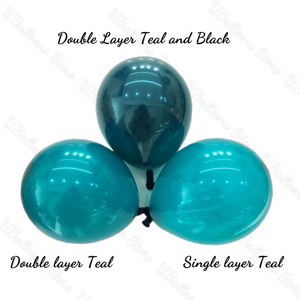 5/10/12/18 Zoll dunkle blaugrüne Luftballons, blaugrün, einlagig, doppelt gefüllter Chrom-blaugrüne Ballon für Geburtstags-Safari-Party-Dekoration – Detail 3
