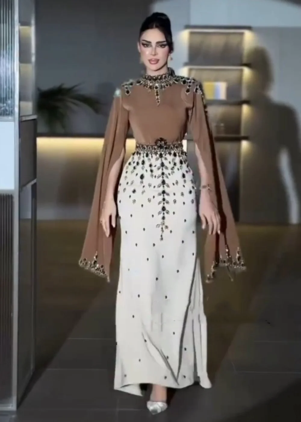 

Формальный трикотаж с блестками по индивидуальному заказу, русалка с высоким воротником, длинные вечерние платья на заказ, мода