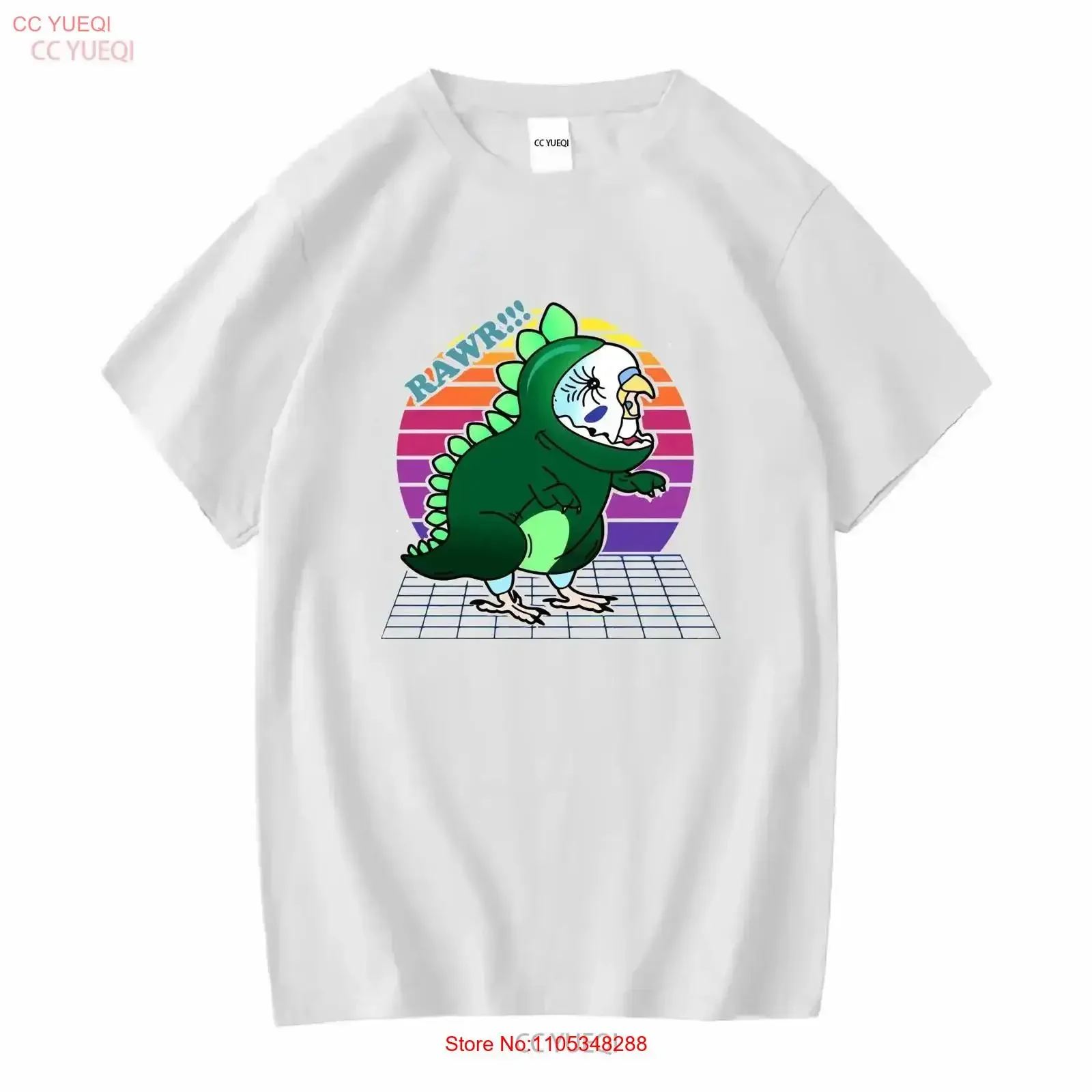 Vaporwave Blue Budgie Dinosaur T Shirt rex parakeet clothes Birb memes clothing Parrot lover Bird owner apparel vintage Washed