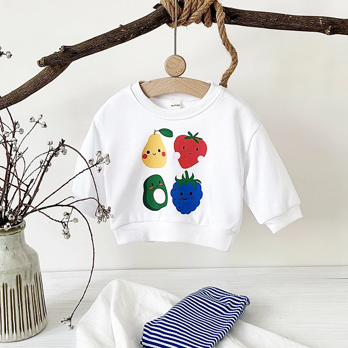 Ins Newborn Baby Girls Clothes Spring Autumn Fruit Print Long Sleeved Top+Pants Infant Baby Outfit Two Piece Set Children 0-3Y